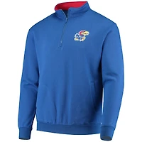Men's Colosseum Royal Kansas Jayhawks Tortugas Logo Quarter-Zip Jacket