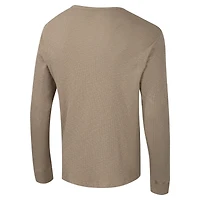 Chemise à manches longues Henley Great Outdoors pour homme, couleur tan, Colosseum, Kansas Jayhawks
