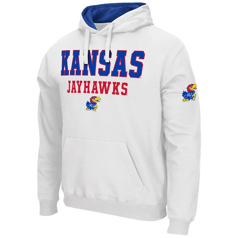 Sweat à capuche Colosseum White Kansas Jayhawks Sunrise pour homme