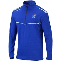 Men's Columbia Royal Kansas Jayhawks Scorecard Quarter-Zip Jacket