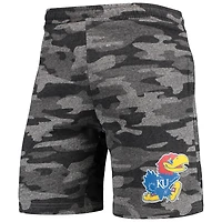 Concepts Sport Short de survêtement Kansas Jayhawks Camo Backup Terry Jam pour hommes, anthracite/gris