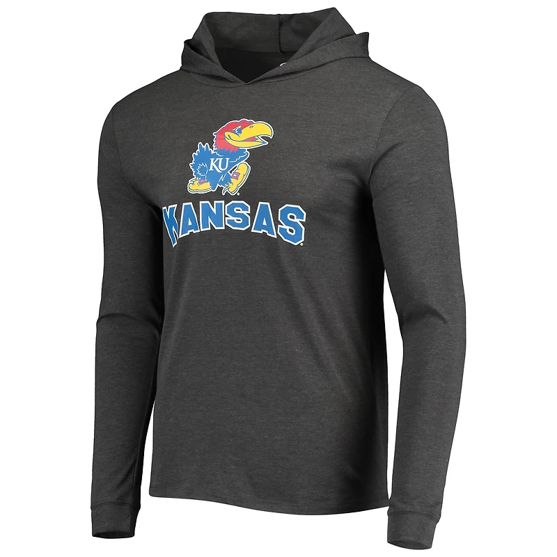 Ensemble pyjama à capuche et jogging manches longues pour homme Concepts Sport Royal/Heather Charcoal Kansas Jayhawks Meter