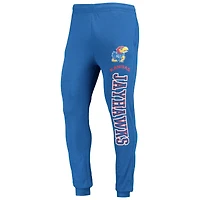 Ensemble pyjama à capuche et jogging manches longues pour homme Concepts Sport Royal/Heather Charcoal Kansas Jayhawks Meter