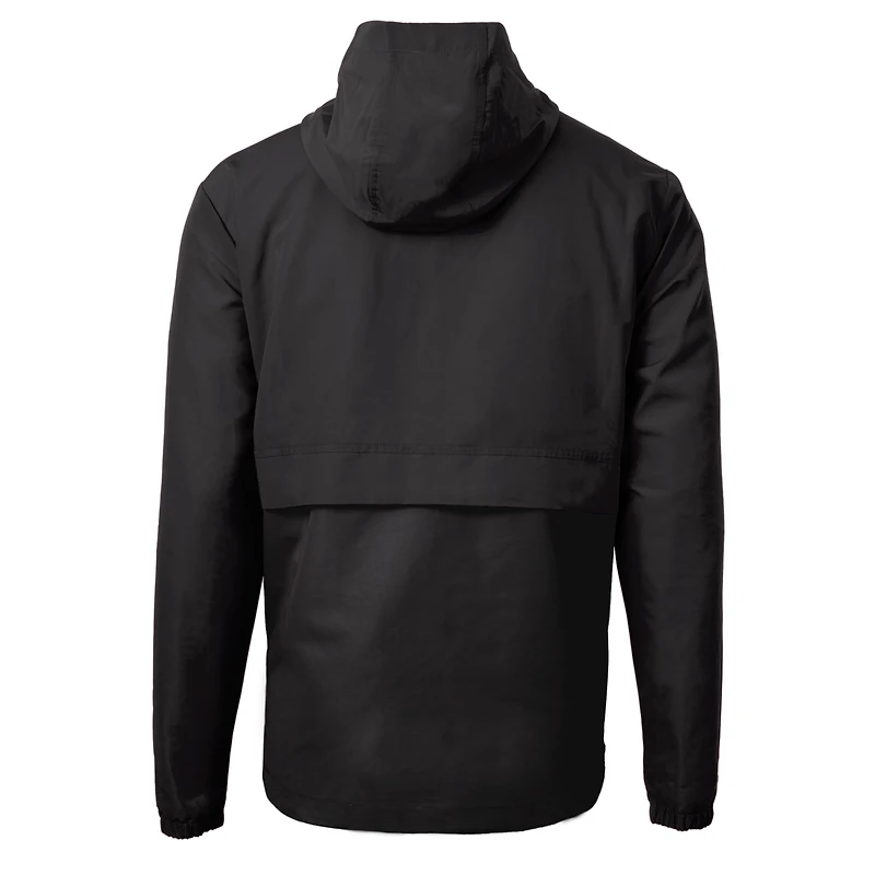 Men's Cutter & Buck Kansas Jayhawks Alumni Logo Charter Eco Knit Recycled Anorak Half-Zip Jacket