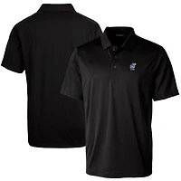 Polo texturé stretch noir Cutter & Buck Kansas Jayhawks Alumni Logo Prospect pour homme