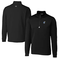 Men's Cutter & Buck  Black Kansas Jayhawks Alumni Logo Traverse Stretch Quarter-Zip Pullover Top