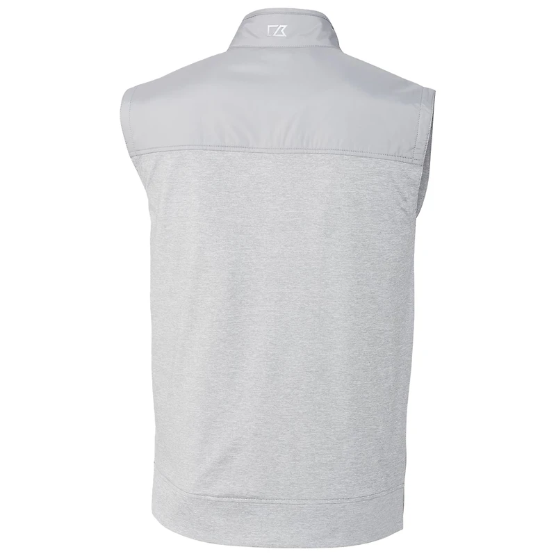 Gilet coupe-vent matelassé hybride entièrement zippé Vault Stealth des Kansas Jayhawks pour homme, gris Cutter & Buck