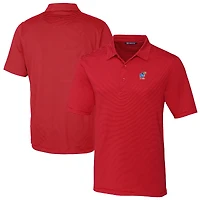 Men's Cutter & Buck Kansas Jayhawks Alumni Logo Forge Pencil Stripe Stretch DryTec Polo