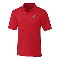 Men's Cutter & Buck Kansas Jayhawks Alumni Logo Forge Pencil Stripe Stretch DryTec Polo