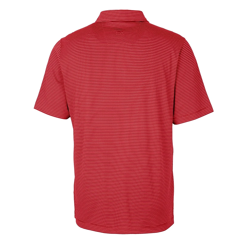 Men's Cutter & Buck Kansas Jayhawks Alumni Logo Forge Pencil Stripe Stretch DryTec Polo