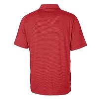Men's Cutter & Buck Kansas Jayhawks Alumni Logo Forge Pencil Stripe Stretch DryTec Polo