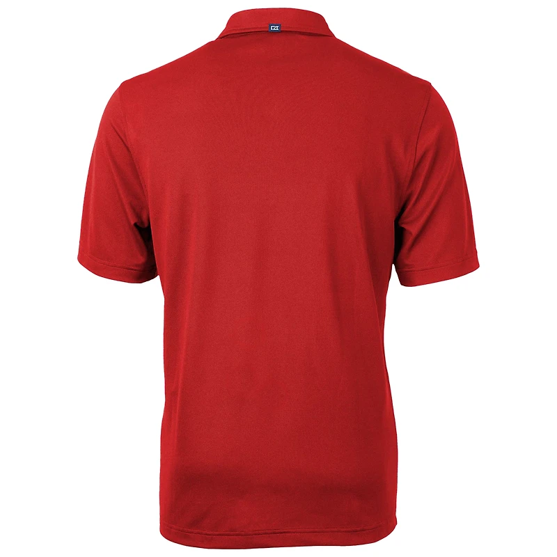 Men's Cutter & Buck Red Kansas Jayhawks Team Logo Virtue Eco Pique Recycled Polo