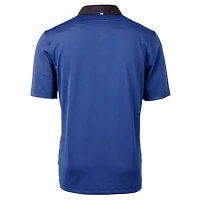 Men's Cutter & Buck  Royal/Black Kansas Jayhawks Big Tall Virtue Eco Pique Micro Stripe Recycled Polo