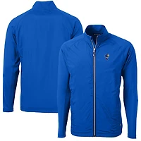 Men's Cutter & Buck Royal Kansas Jayhawks Adapt Eco Knit Hybrid Recycled Big Tall Full-Zip Jacket