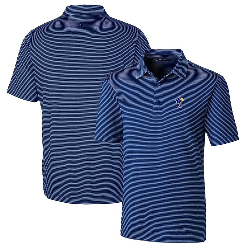 Men's Cutter & Buck Royal Kansas Jayhawks Big Tall Forge Pencil Stripe Stretch Polo