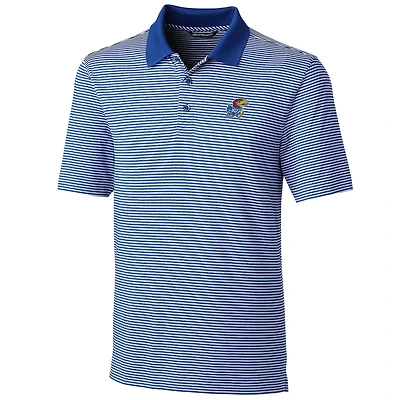 Men's Cutter & Buck Royal Kansas Jayhawks Big Tall Forge Tonal Stripe Polo