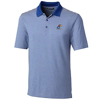 Men's Cutter & Buck Royal Kansas Jayhawks Big Tall Forge Tonal Stripe Polo