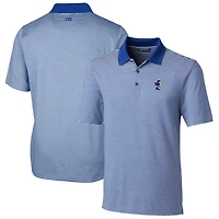 Men's Cutter & Buck Royal Kansas Jayhawks Big Tall Forge Tonal Stripe Stretch Polo