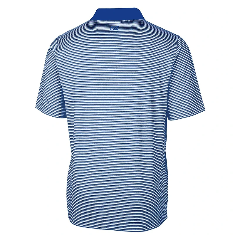 Men's Cutter & Buck Royal Kansas Jayhawks Big Tall Forge Tonal Stripe Stretch Polo