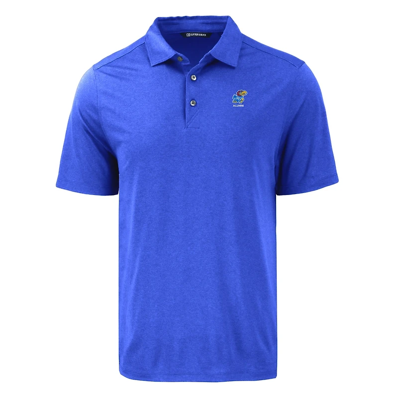 Men's Cutter & Buck Royal Kansas Jayhawks Coastline Epic Comfort Eco Recycled Polo