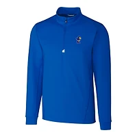 Pull à col zippé Cutter & Buck Royal Kansas Jayhawks Traverse Stretch pour homme