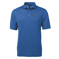 Men's Cutter & Buck Royal Kansas Jayhawks Virtue Eco Pique Tile Recycled Polo