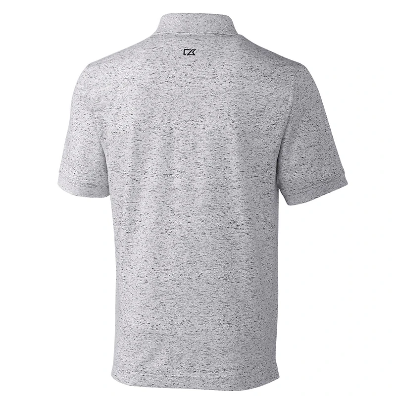 Men's Cutter & Buck Steel Kansas Jayhawks Vault Advantage Tri-Blend Space Dye Big Tall Polo