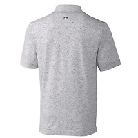 Men's Cutter & Buck Steel Kansas Jayhawks Vault Advantage Tri-Blend Space Dye Big Tall Polo