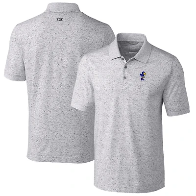 Men's Cutter & Buck Steel Kansas Jayhawks Vault Advantage Tri-Blend Space Dye Big Tall Polo