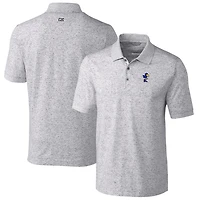 Men's Cutter & Buck Steel Kansas Jayhawks Vault Advantage Tri-Blend Space Dye Big Tall Polo