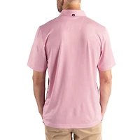 Men's Cutter & Buck White/Red Kansas Jayhawks Pike Eco Symmetry Print Stretch Polo