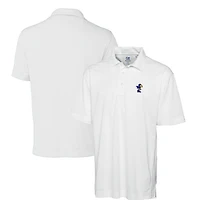 Men's Cutter & Buck White Kansas Jayhawks DryTec Genre Textured Solid Polo