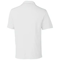 Men's Cutter & Buck White Kansas Jayhawks DryTec Genre Textured Solid Polo
