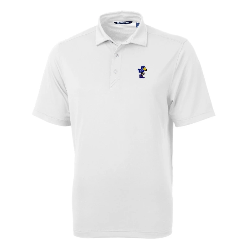 Polo recyclé en piqué écologique pour homme Cutter & Buck, blanc, Kansas Jayhawks, équipe Virtue, grandes tailles