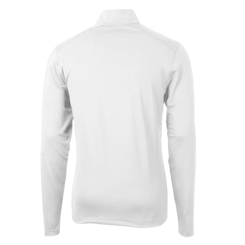 Pull zippé quart de tour en piqué écologique recyclé pour homme, blanc, Cutter & Buck, équipe Kansas Jayhawks, Virtue, taille grande et