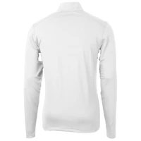 Men's Cutter & Buck White Kansas Jayhawks Virtue Eco Pique Recycled Quarter-Zip Pullover Top