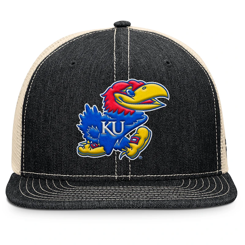 Men's Fanatics Black/Natural Kansas Jayhawks Legend Trucker Snapback Hat