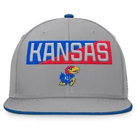 Men's Fanatics Gray Kansas Jayhawks Duo Snapback Hat