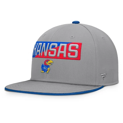 Casquette snapback Kansas Jayhawks Duo grise Fanatics pour homme