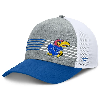Men's Fanatics Heather Gray/Royal Kansas Jayhawks Profile Trucker Adjustable Hat
