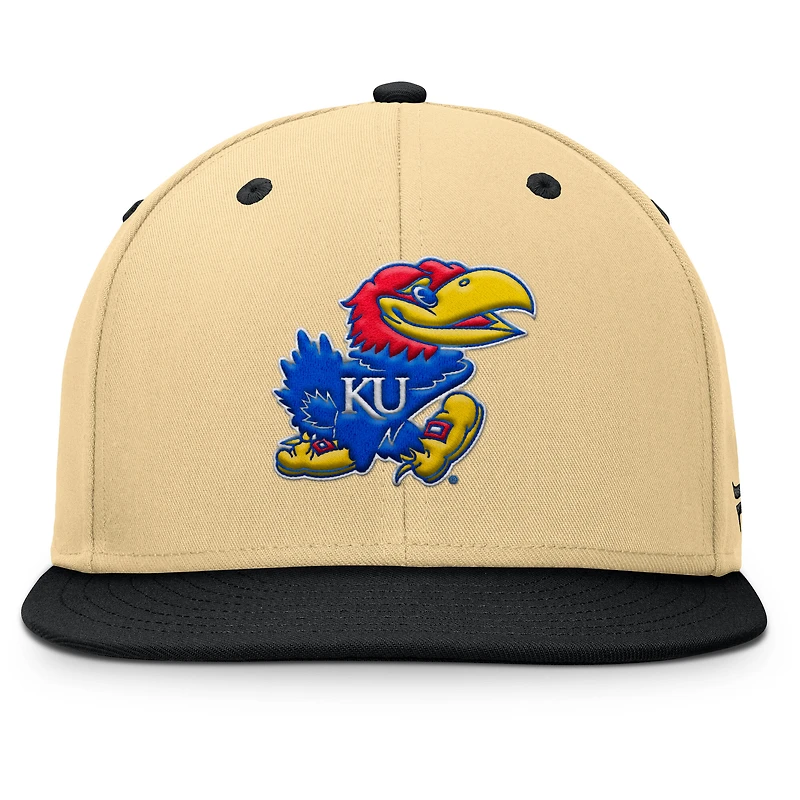 Casquette ajustée Fanatics pour homme, kaki/noir, Kansas Jayhawks Balance