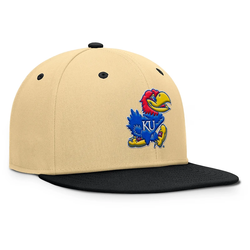 Men's Fanatics Khaki/Black Kansas Jayhawks Balance Fitted Hat