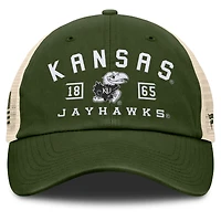 Casquette ajustable pour homme Fanatics Olive Kansas Jayhawks OHT Military Appreciation Frontier Trucker