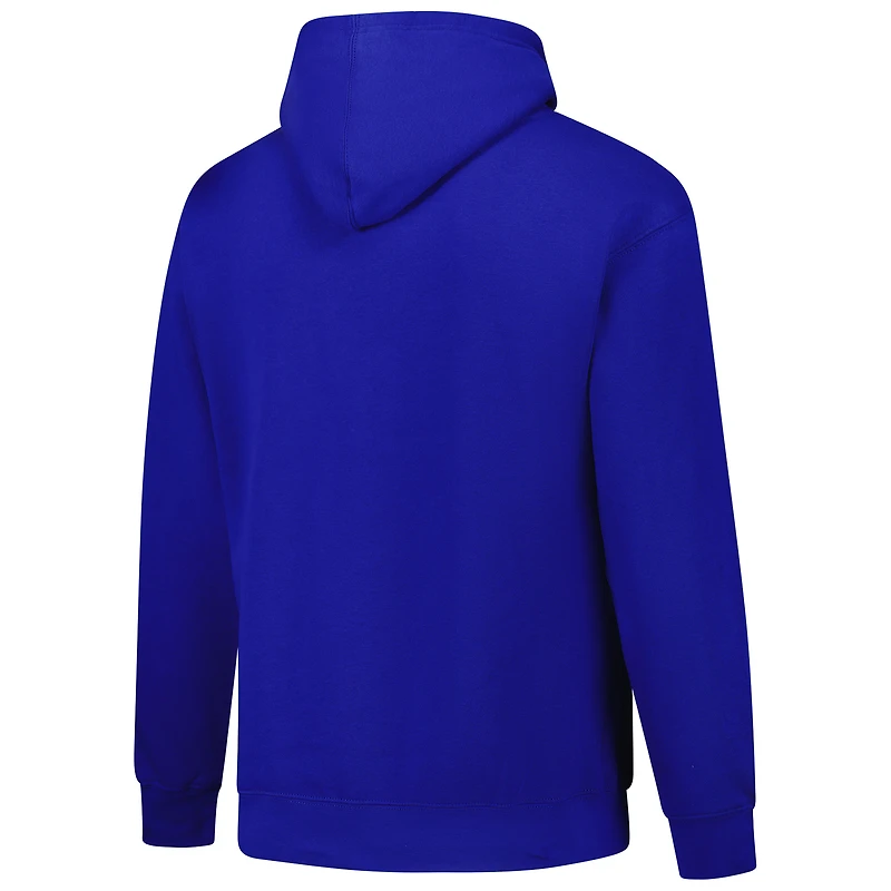 Men's League Collegiate Wear Royal Kansas Jayhawks Arch Script Essential Fleece 2.0 Pullover Hoodie