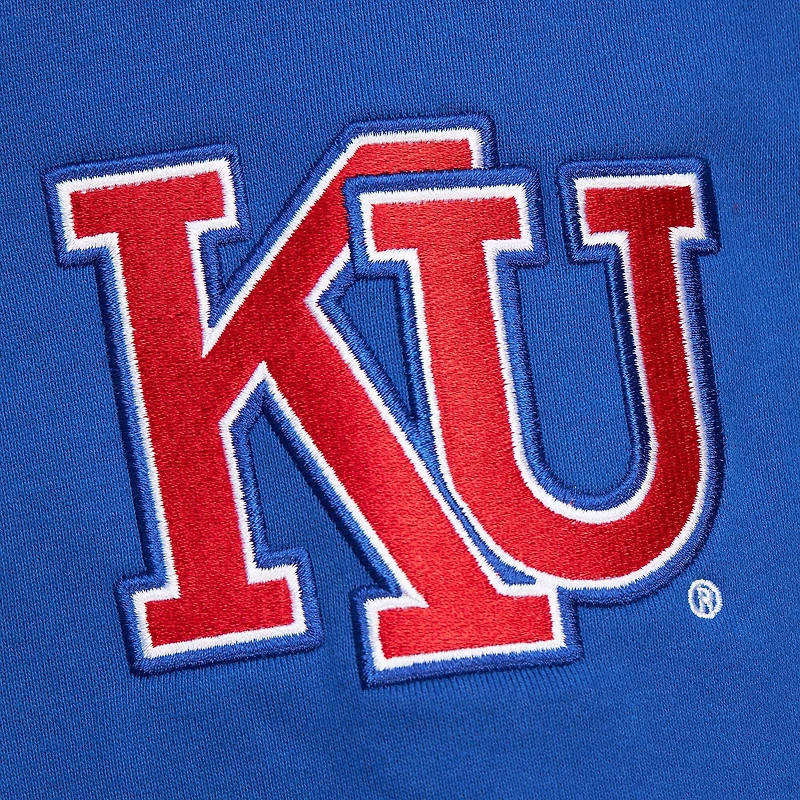 Sweat à capuche en polaire Chainstich pour homme Mitchell & Ness Royal Kansas Jayhawks