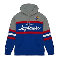 Men's Mitchell & Ness Royal Kansas Jayhawks Head Coach Pullover Hoodie