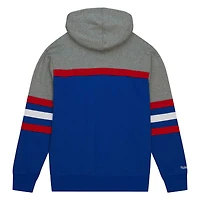 Men's Mitchell & Ness Royal Kansas Jayhawks Head Coach Pullover Hoodie
