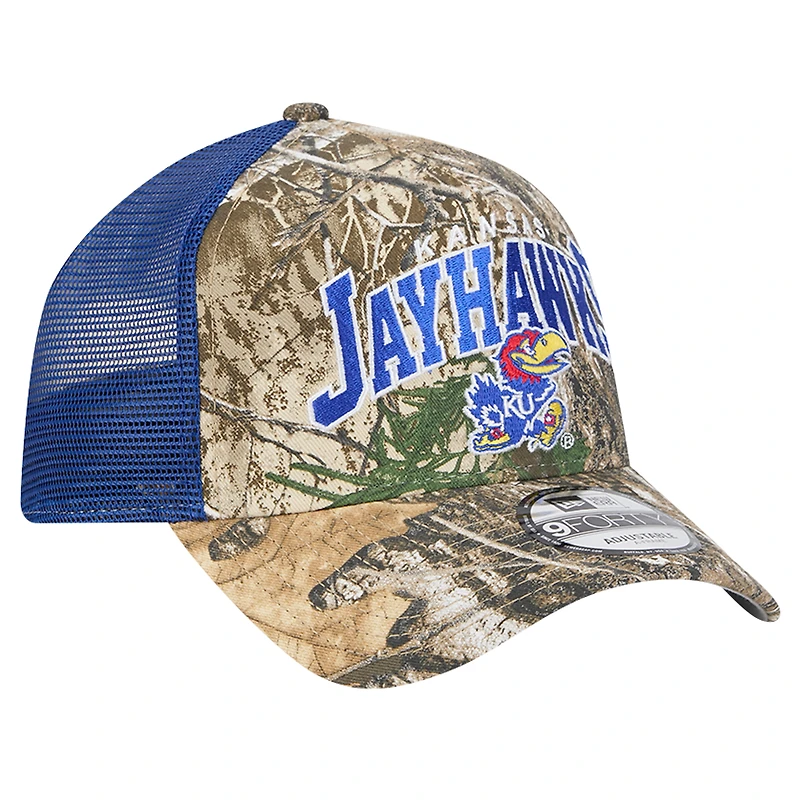 Men's New Era Camo/Royal Kansas Jayhawks 9FORTY A-Frame Adjustable Hat