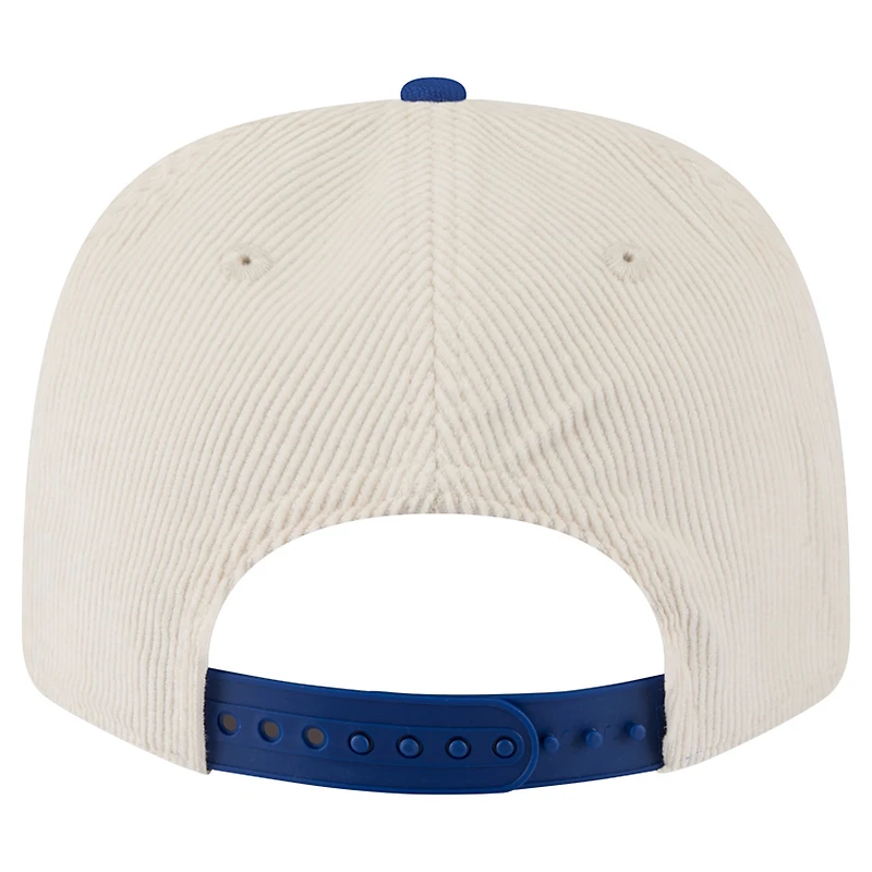 Casquette ajustable 9SEVENTY en velours côtelé Loyal des Kansas Jayhawks de New Era pour homme, couleur crème/bleu royal
