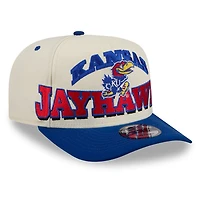 Men's New Era Cream/Royal Kansas Jayhawks March Madness Historic Collection 9FIFTY A-Frame Snapback Hat